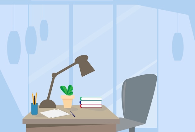 Modern Office Interior Workplace Empty Chair Desk