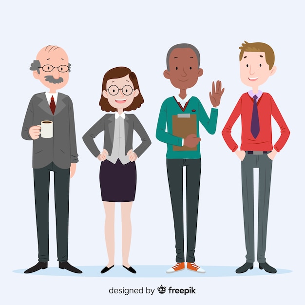 Modern office people composition with flat design