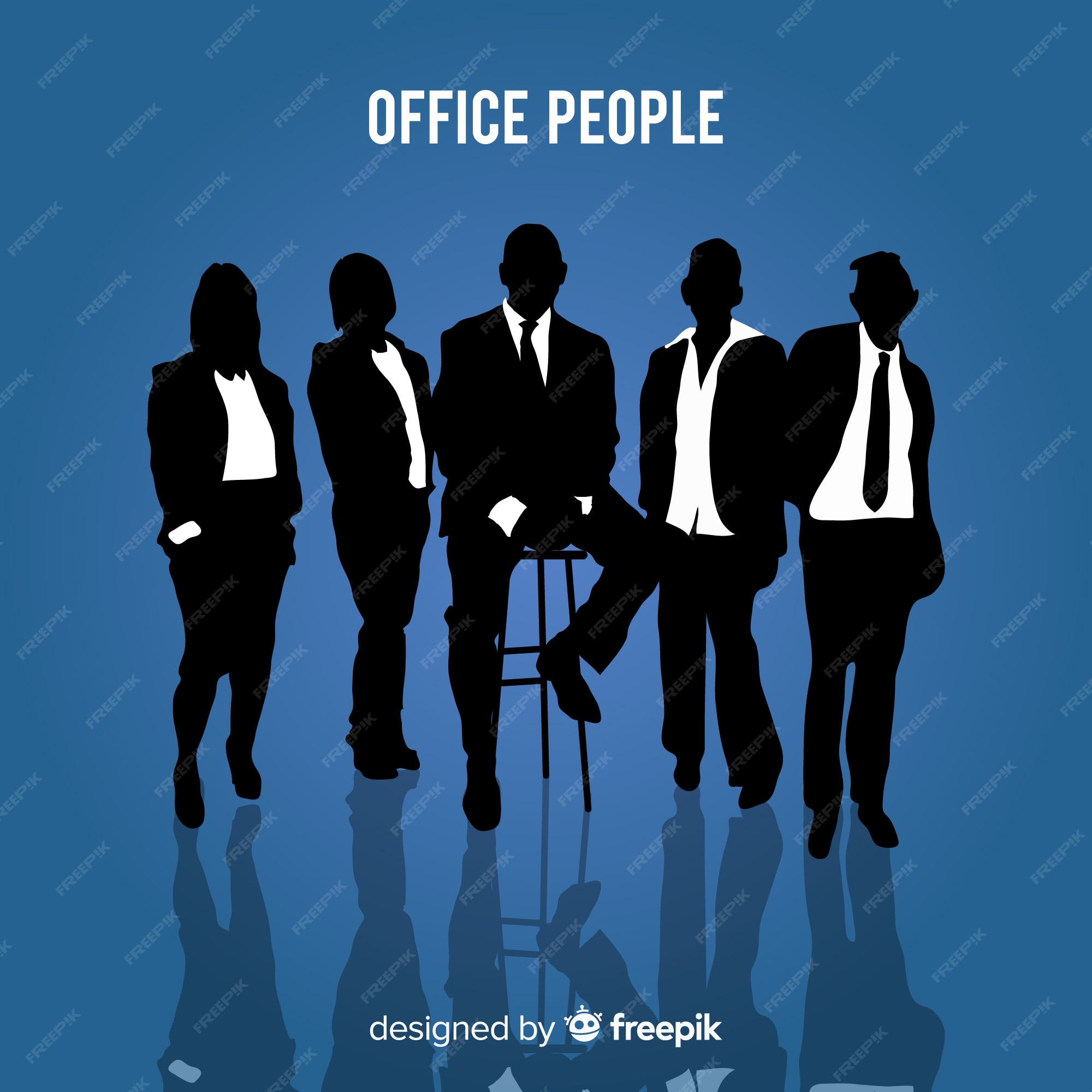 Premium Vector | Modern office workers with silhouette style