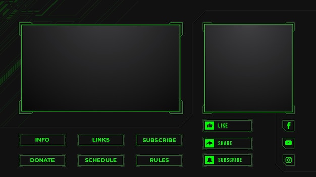 Modern offline twitch banner template gaming background