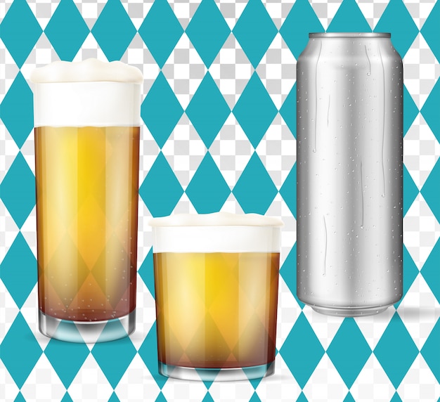 Vector modern oktoberfest concept. beer set.