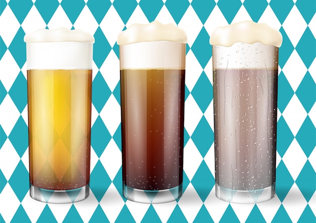 Modern oktoberfest-concept. bierglazen.