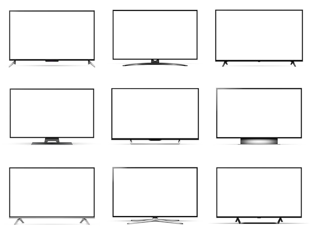 벡터 현대 oled 스마트 tv 세트