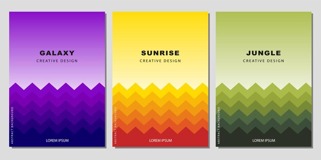 Vector modern omslagsjabloonontwerp galaxy sunrise jungle color concept