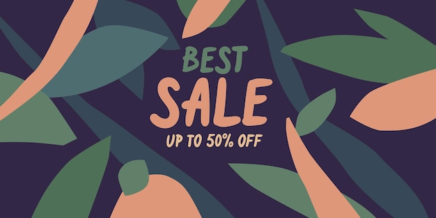 Modern online Sale poster Different shapes in Doodle style Abstract spots and shapes on the background