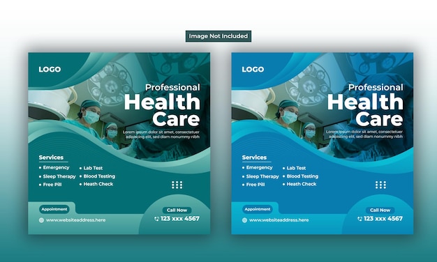ベクトル 医療や医師のための現代のオンラインウェビナーソーシャルメディア投稿広告バナーテンプレートデザイン