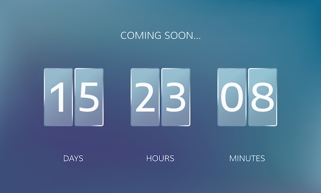 Modern ontwerp van een web countdown banner. concept platte countdown teller op achtergrond wazig