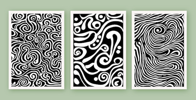 Modern op art swirl lines composizione retro line art print