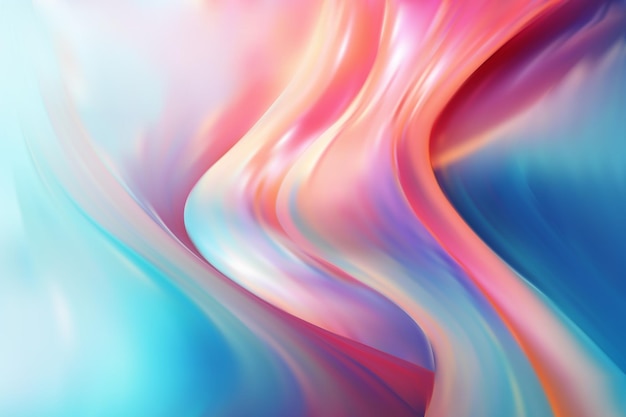 Modern opalescent liquid background with pink purple and blue digital waves