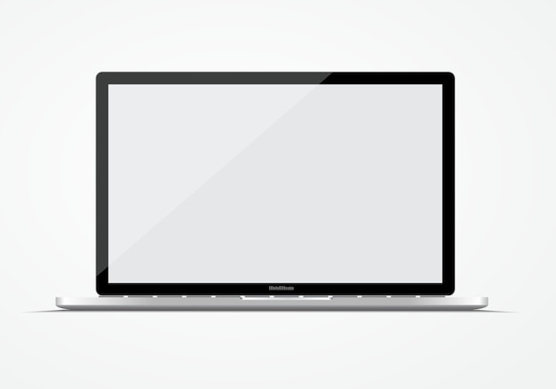 Vector modern open laptop mock up