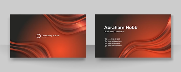 Modern orange and black business card design template