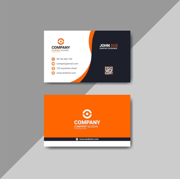 Modern orange color creative business card template vector