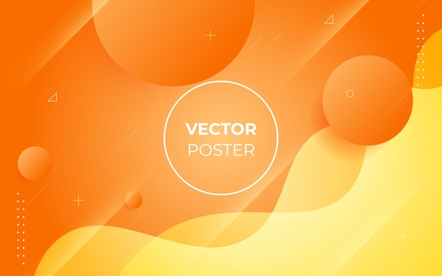 Modern orange colorful liquid geometric background with circle shape eps10 vector