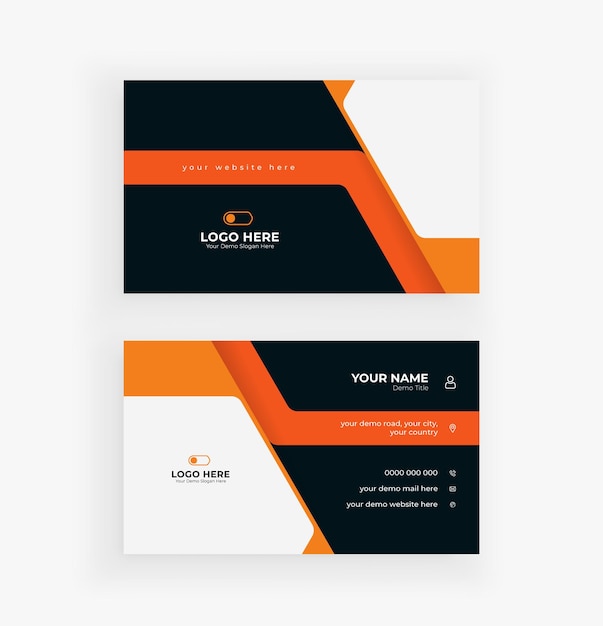 Vector modern orange corporate business card design