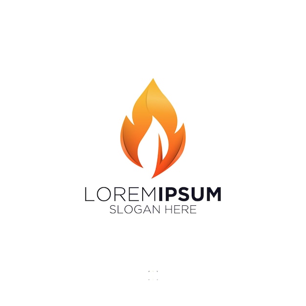 Modern orange gradation flames logo