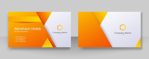 Modern orange and white business card design template