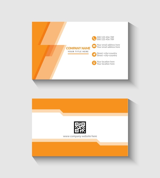 Modern orange and white  business card template design