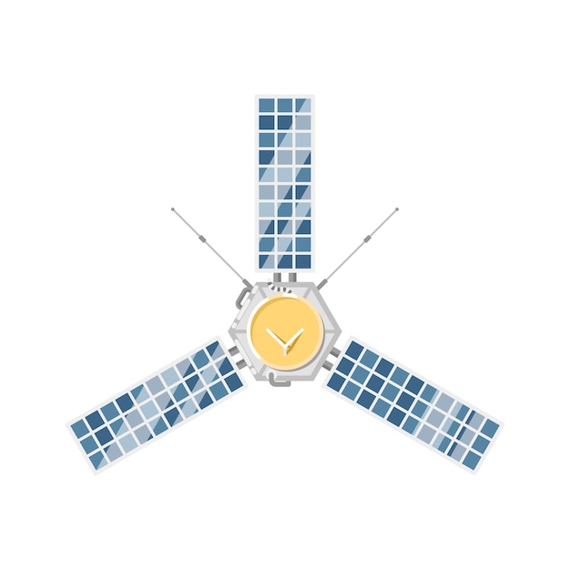 Modern orbital satellite isolated icon