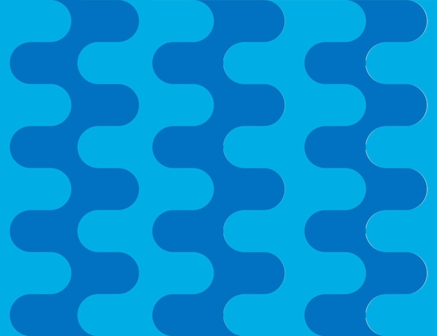 Ornamento moderno con linee blu curve groovy strisce ondulate estetiche anni '60 anni '70