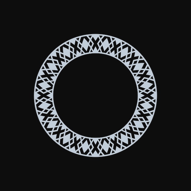 Vector modern ornamental circle frame border decorative pattern