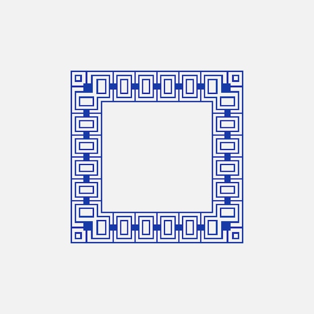 Vector modern ornamental square frame border decorative pattern