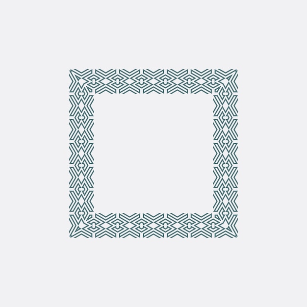 Vector modern ornamental square frame border decorative pattern