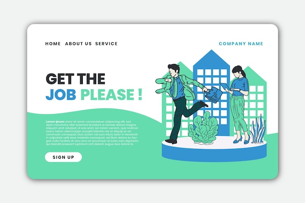 Modern outline character  illustration landing page