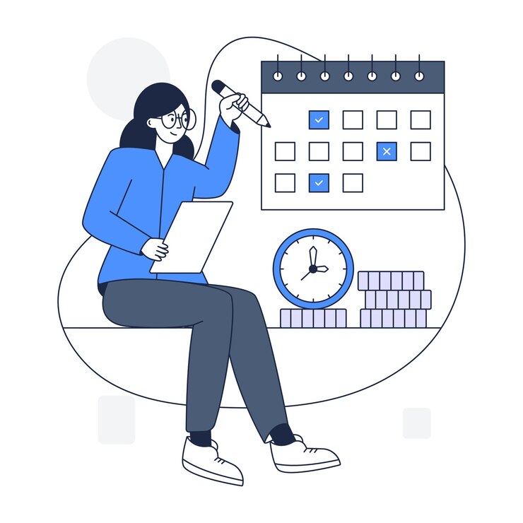 Vector modern outline illustration of financial planning