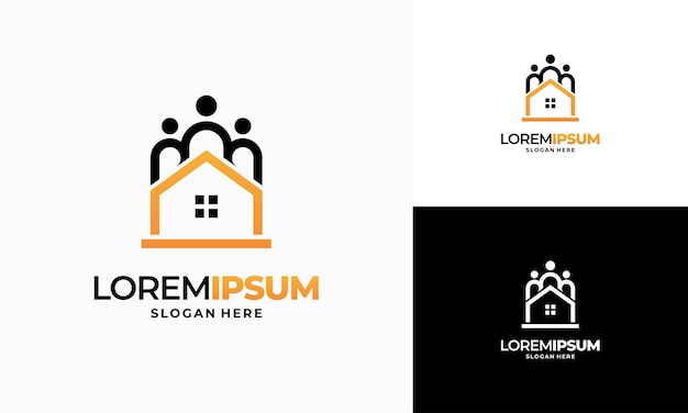 Il logo moderno della comunità della struttura del profilo progetta il vettore di concetto, il modello del logo della comunità immobiliare