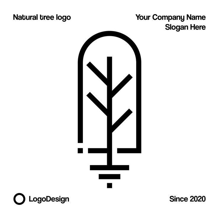 Vector modern outline tree logo design vector