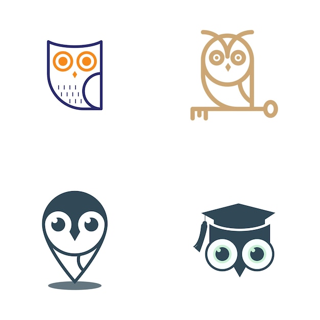 Modern owl logo design goed voor bedrijven, scholen en hogescholen