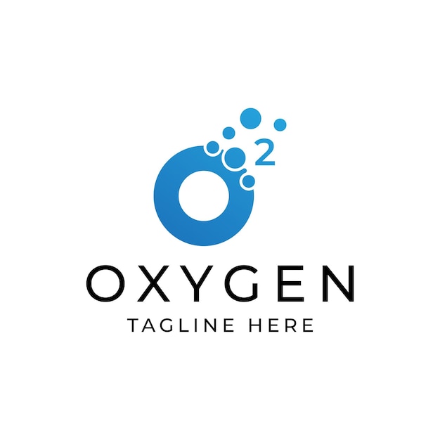 Vettore progettazione moderna del logo dell'ossigeno