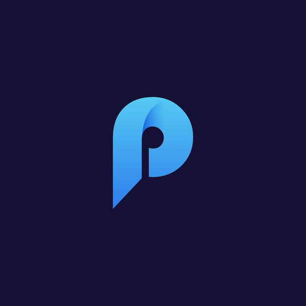 Modern P logo vector