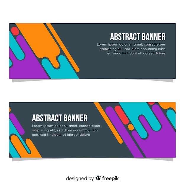 Modern pack of abstract banners with flat design