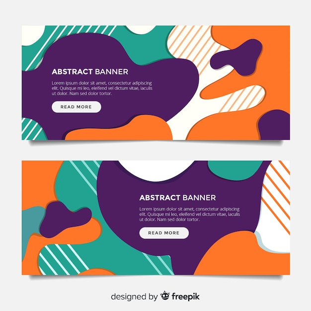 Vector modern pack of abstract banners with flat design