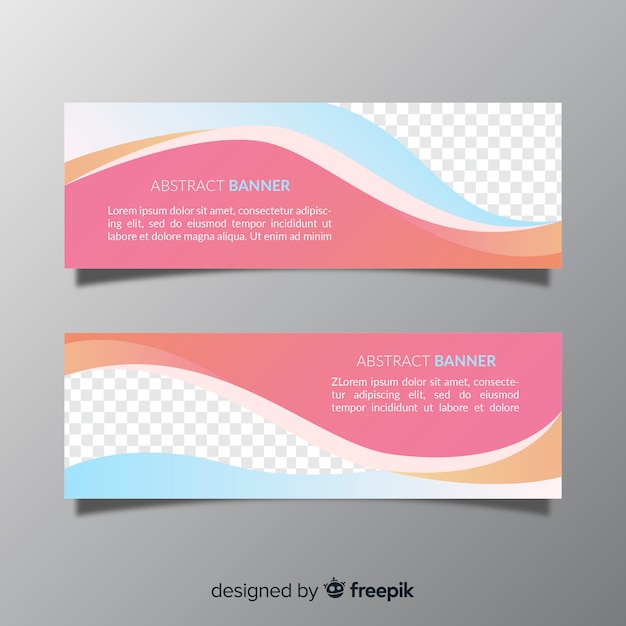 Vector modern pack of abstract banners with flat design