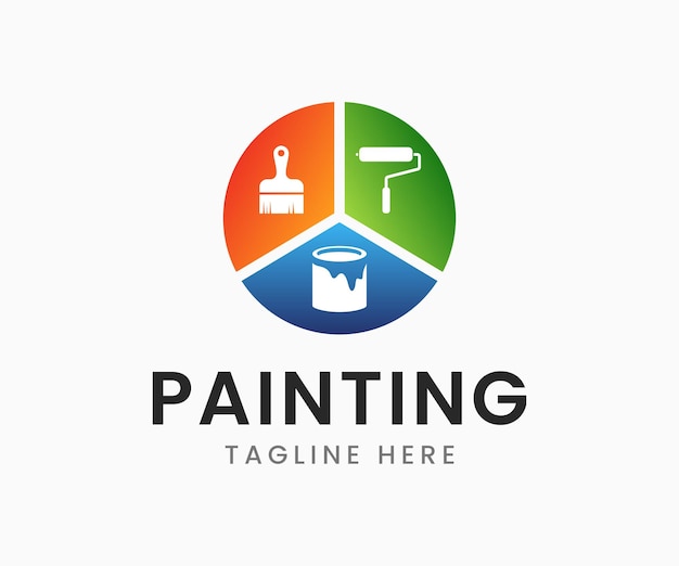 Vector modern painting logo design template