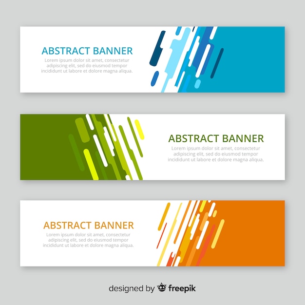 Vector modern pak van abstracte banners met platte ontwerp