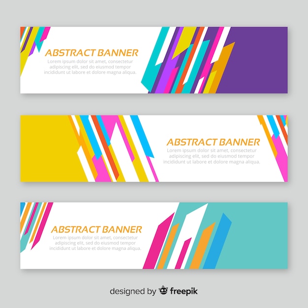 Modern pak van abstracte banners met platte ontwerp