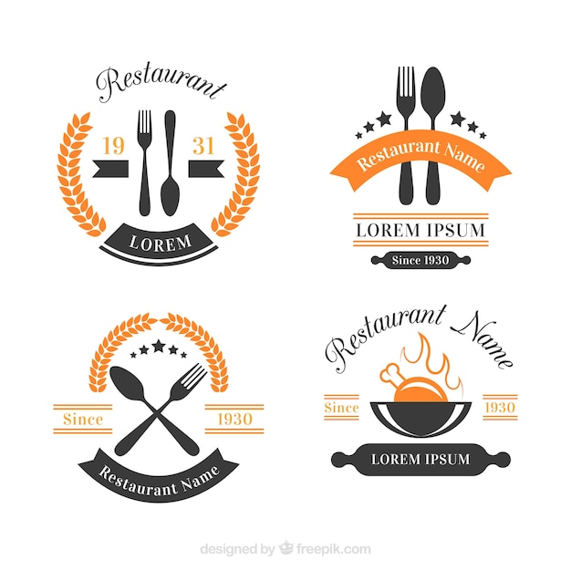 Modern pakket restaurant logo met vintage stijl