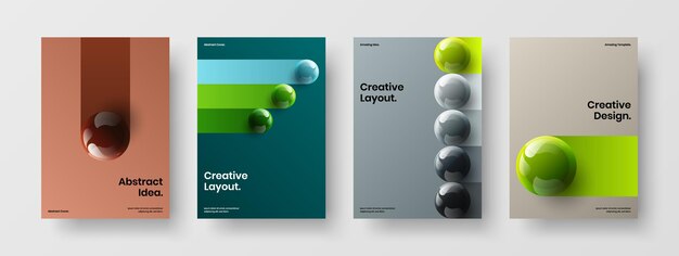 Modern pamphlet A4 design vector concept set