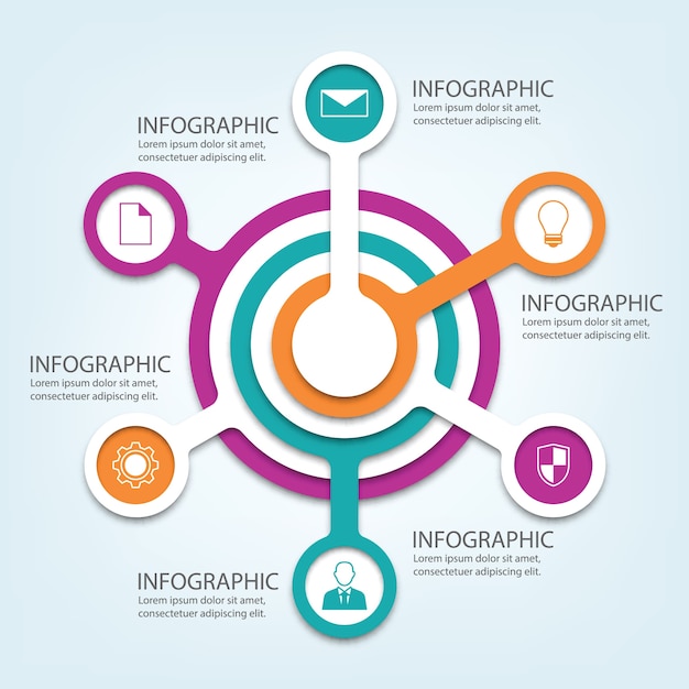 Infographic di affari di carta moderna