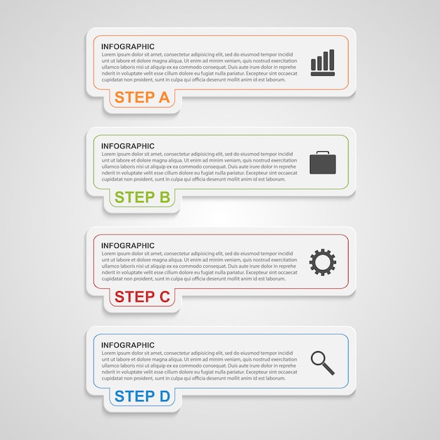 Modern paper infographic options banner.