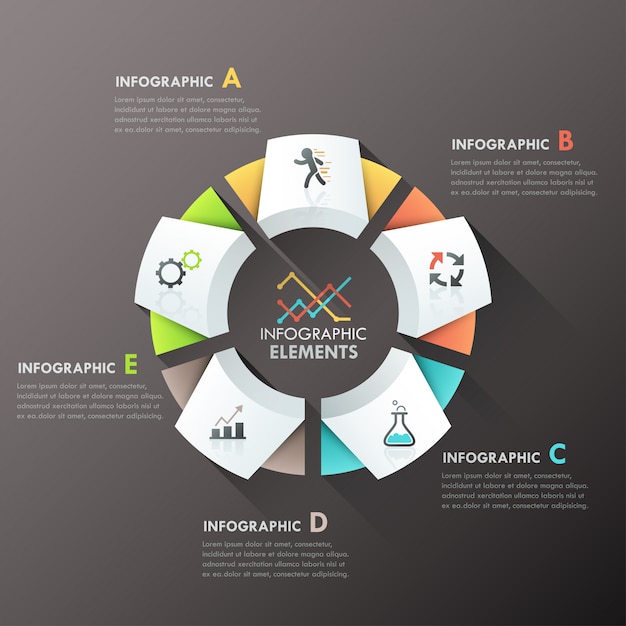 Insegna di opzioni di carta moderna infografica