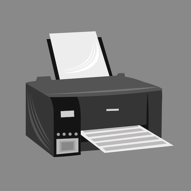 Modern paper printer vector illustration