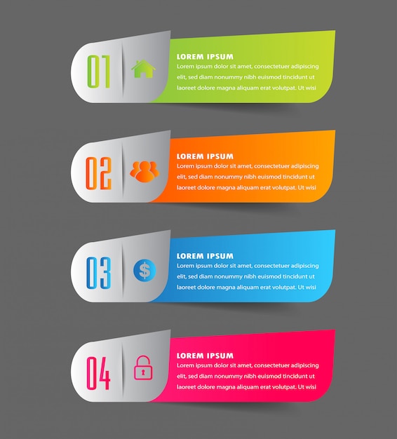 Modern paper text box template, banner infographic