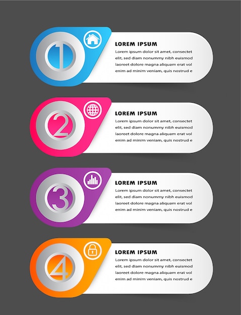 현대 종이 텍스트 상자 템플릿, 배너 Infographic