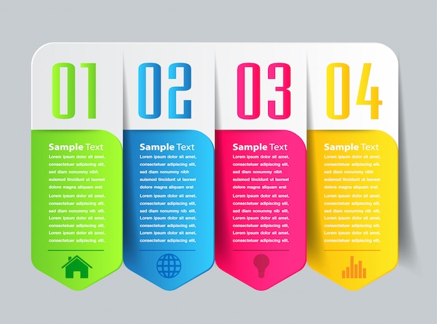 Modern paper text box template, banner infographic