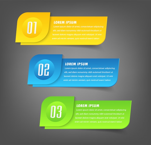 Modern paper text box template, banner infographic