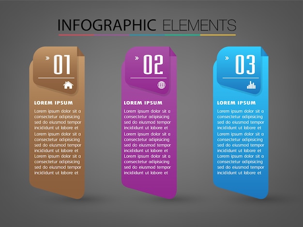 モダンな紙テキストボックステンプレート、バナーインフォグラフィック